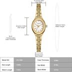 CHEETAH Reloj delicado dorado para mujer con pulsera retro clásica, caja ovalada y esfera minimalista, regalo para ella