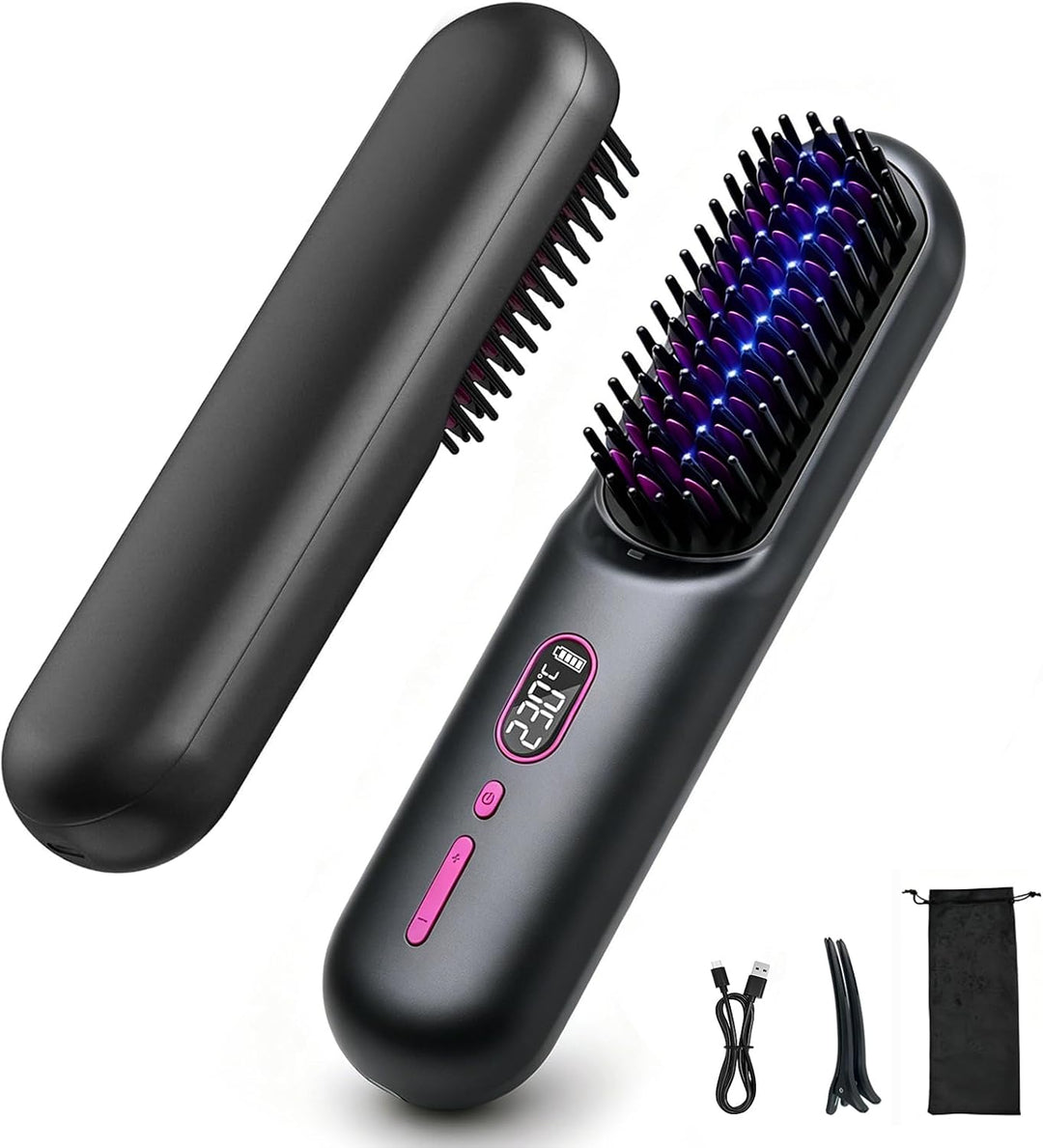 Go Brush Pro Cepillo alisador de pelo inalámbrico 9600mAh recargabl...