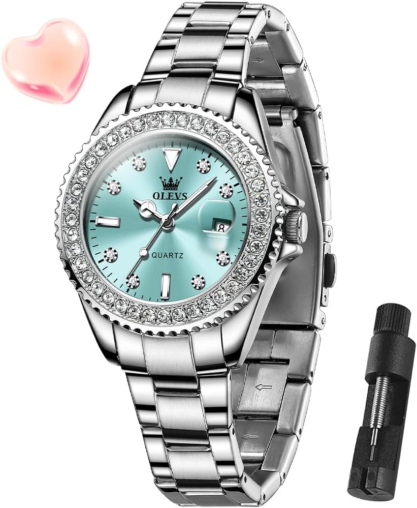 OLEVS Relojes para Mujeres Lujo Diamante con Fecha Analógico Cuartz para Mujer