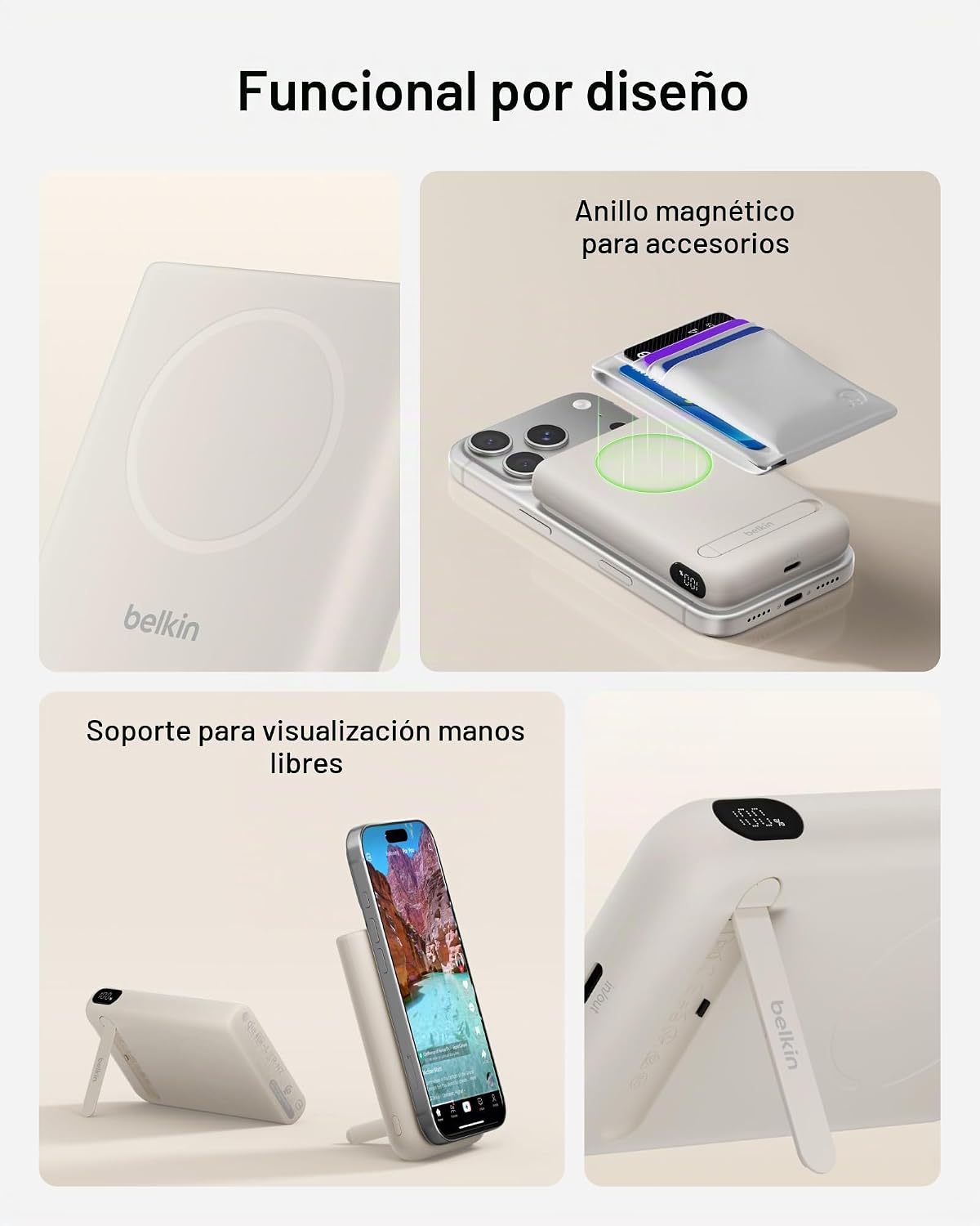 Belkin MagSafe Power Bank 10,000mAh, Qi2.2 Cargador portátil de 25...