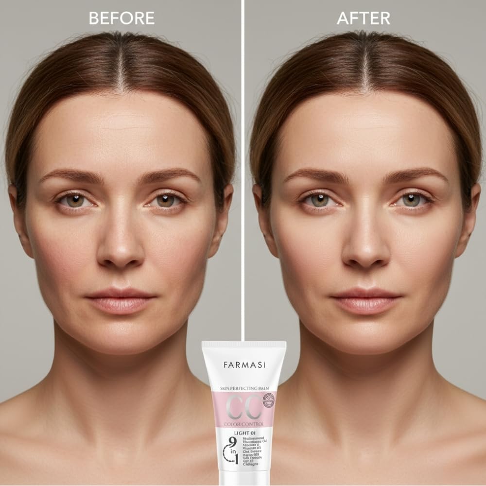 FARMASI CC Crema de control de color, acabado natural e impecable,...