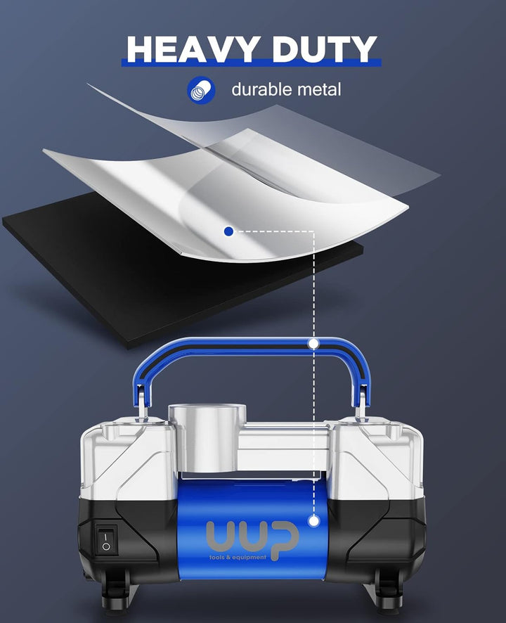 UUP Compresor de aire para inflador de neumáticos, 150PSI 12V CC, d...
