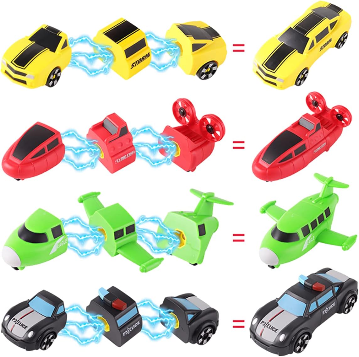 Vehículo magnético transformado robot juguete construir coche mezcla partido niño