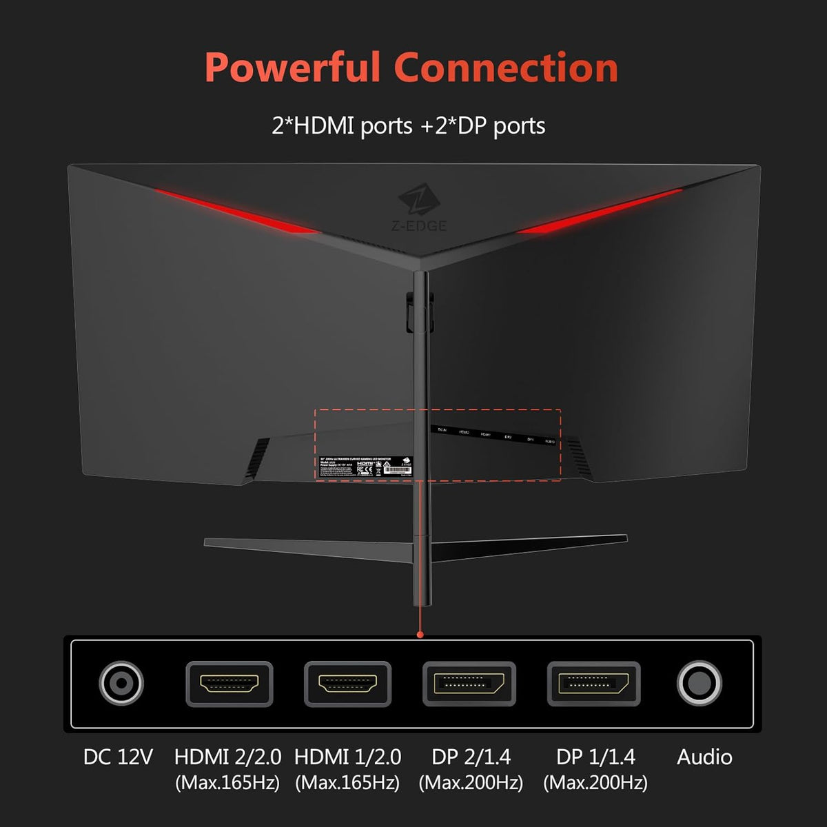 Z-Edge - Monitor curvo para juegos de 30 pulgadas, WFHD1080P 200Hz...