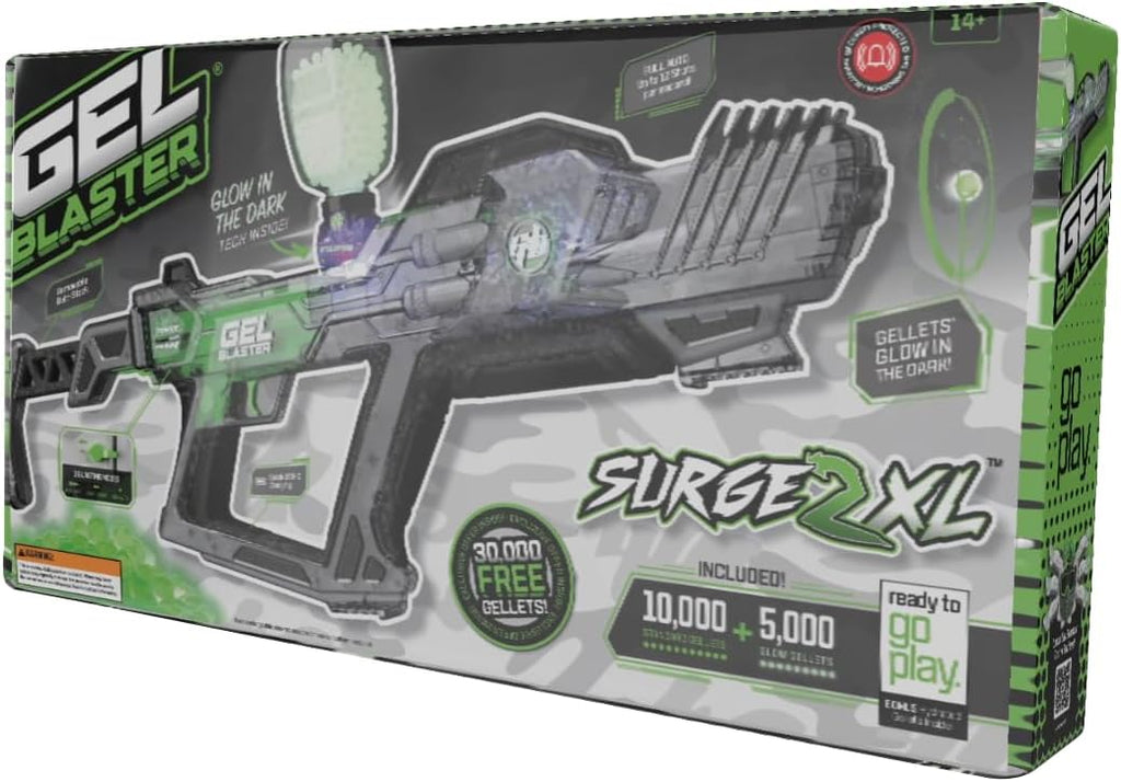 Gel Blaster Surge XL 2 con Built-en Starfire Glow Activator – Upgraded GelBlaster Toy con 150+ Foot Range – Water Bead Ammo – Semi & Full Auto Modes – Glows en Dark – 180-250 FPS – Ages 14+