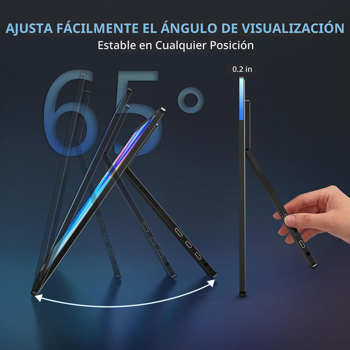 KYY Monitor portátil 15.6 '' Extensor de pantalla para portátil con soporte
