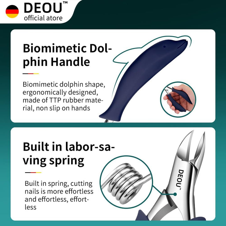 DEOU Cortaúñas profesionales de acero inoxidable para podólogo, ali...