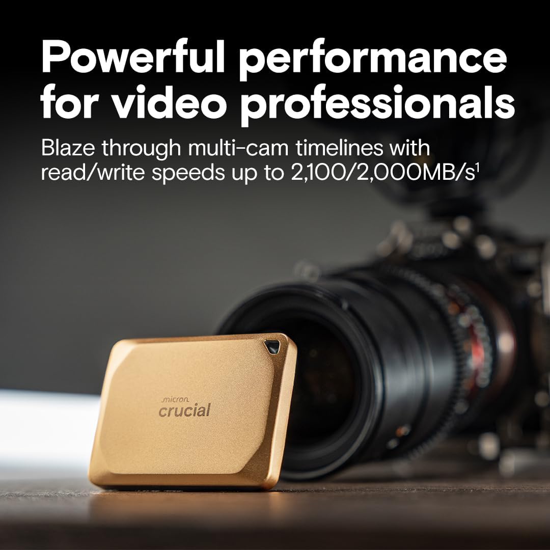 Crucial X10 Pro SSD portátil de 2 TB, lectura de hasta 2,100 MB\/s,...