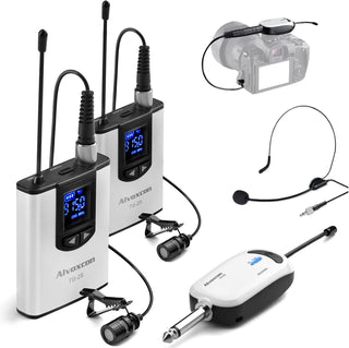 Alvoxcon TG220S Micrófono de solapa inalámbrico dual para iPhone, c...