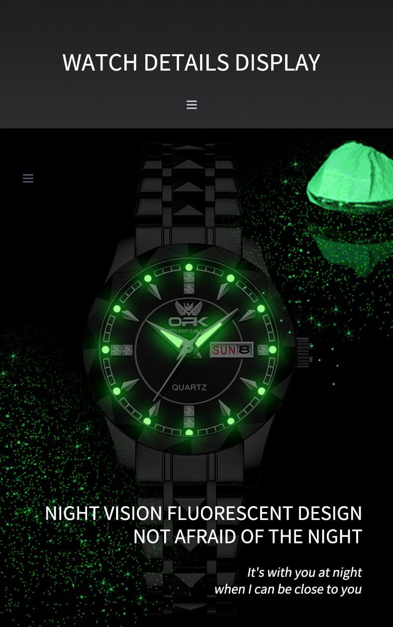 OPK Reloj de pulsera para mujer de acero inoxidable para mujer