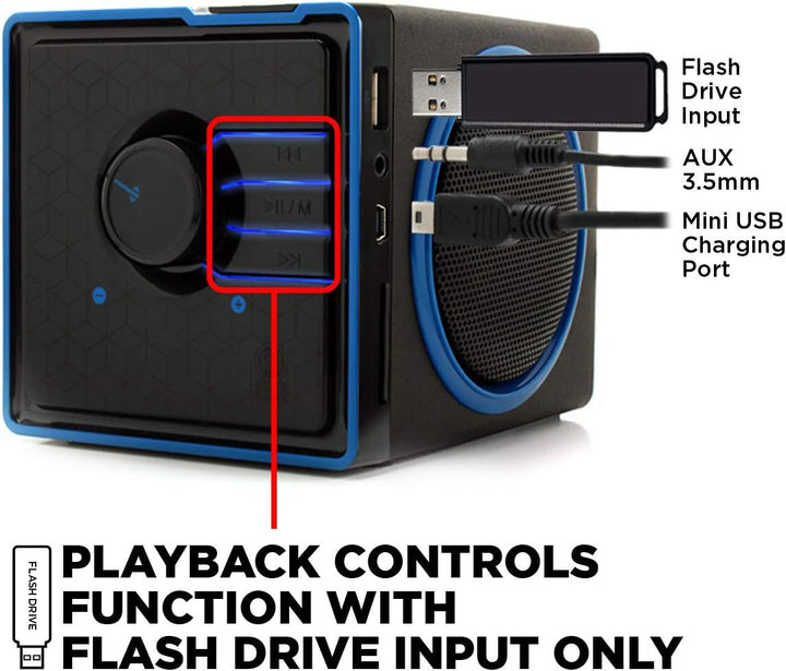 GOgroove SonaVERSE BX - Altavoz portátil con cable y reproductor de...