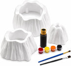 Mega Volcano Kit, modelo de volcán de espuma reutilizable de 10.5 pulgadas, exhibición de proyectos científicos pintables, sin yeso, modelo de artesanía de 3 piezas con pinturas y pinceles