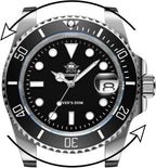 ADDIESDIVE Reloj de buceo para hombre de 1.614 in con movimiento de cuarzo para hombre, esfera fácil de leer, 200 M, impermeable, BGW9, luminoso, analógico, naranja, rojo, verde/negro, esfera