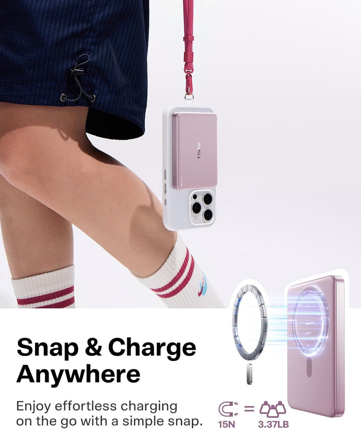 TORRAS MiniMag Power Bank, cargador portátil inalámbrico ultra delg...