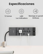 Belkin Regleta de protección contra sobretensiones de 12 salidas con 12