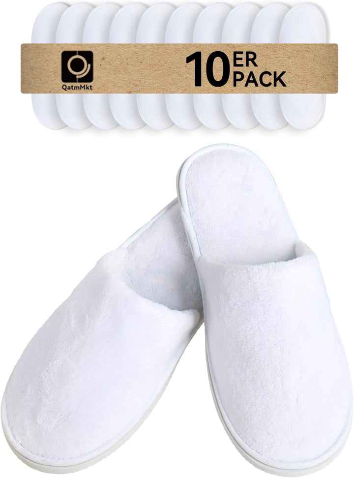 QatmMkt - 10 pares de pantuflas desechables unisex para invitados,...