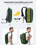 Mochila delgada para laptop para hombre, mochila de viaje de negocios de 15.6 pulgadas con puerto de carga USB, bolsa ligera de computadora de trabajo de 1.5 libras, mochila duradera