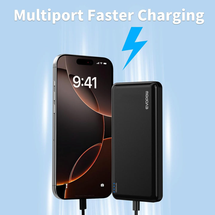 Evopow Cargador portátil de batería de 10000 mAh, USB C de entrada...