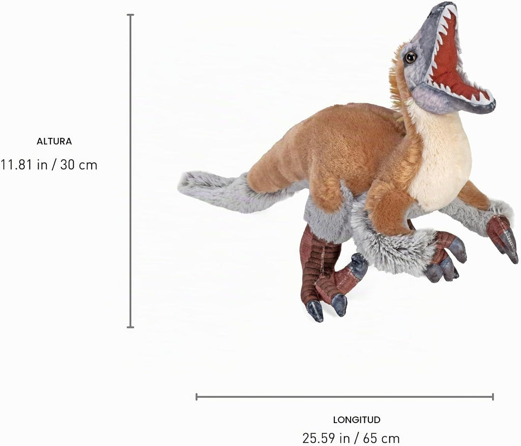 Wild Republic Artist Collection Dino Velociraptor - Animal de peluche, 15 pulgadas