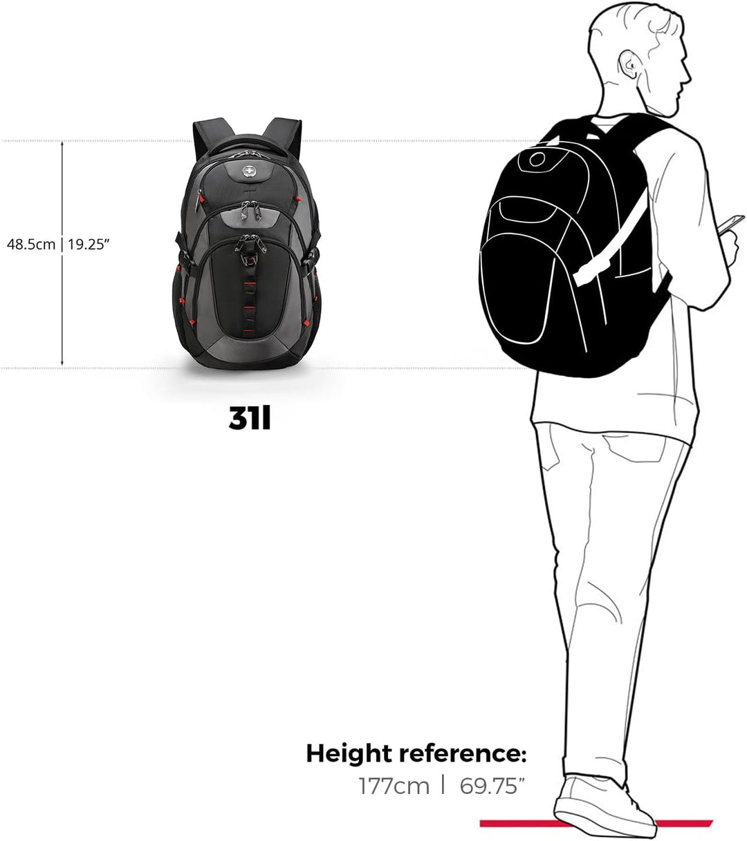 swissdigital Mochila para portátil de viaje de negocios, para hombr...