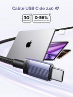 UGREEN Paquete de 2 cables USB C de 240 W, carga rápida para portátiles y