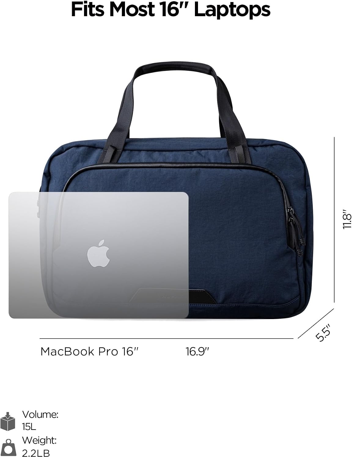 ALPAKA Bravo Brief - Portafolio para laptop de 16 pulgadas, bolsa de hombro de negocios con protección contra la intemperie, bolsa de mensajero para hombres para trabajo y viajes