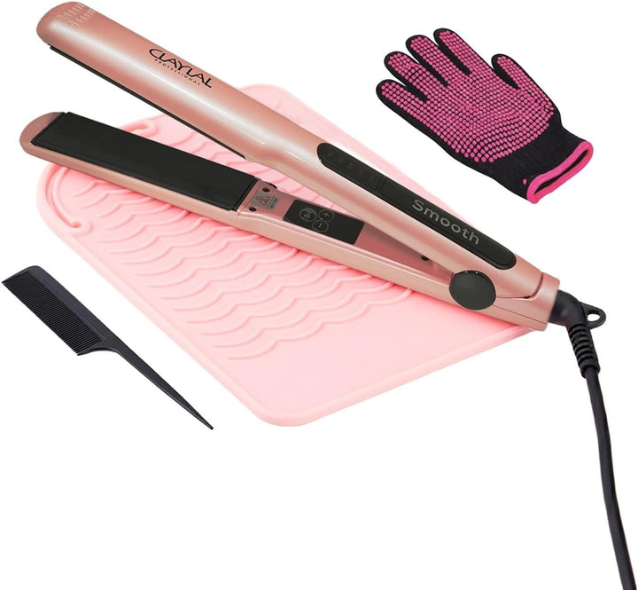 Plancha de cerámica para el cabello, planchas flotantes de 1¼ pulga...