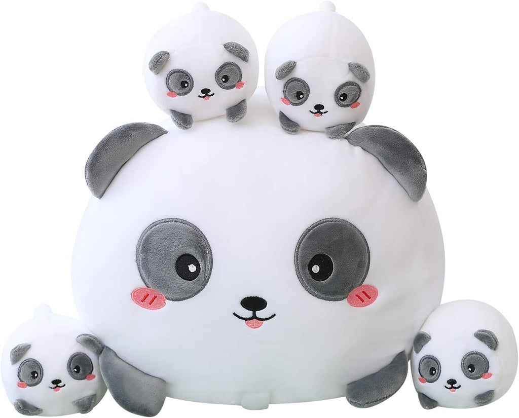 SQEQE Panda Mommy - Animal de peluche con 4 pandas de bebé