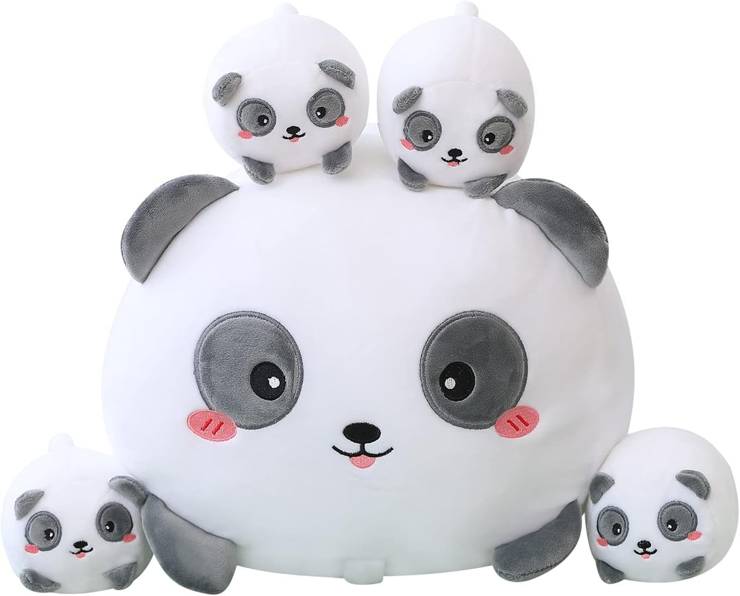 SQEQE Panda Mommy - Animal de peluche con 4 pandas de bebé, juguete...