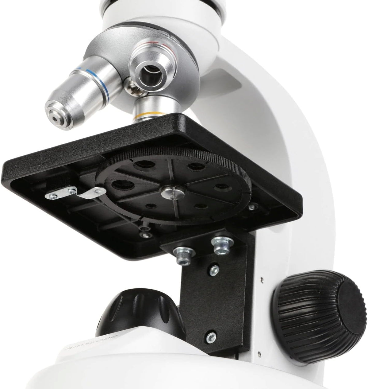 AmScope Microscopio monocular compuesto digital M149C-PB10-WM-E, oculares WF10x y WF25x, aumento de 40x-1000x, iluminación LED, Brightfield, condensador de una sola lente, escenario liso, 110 V o