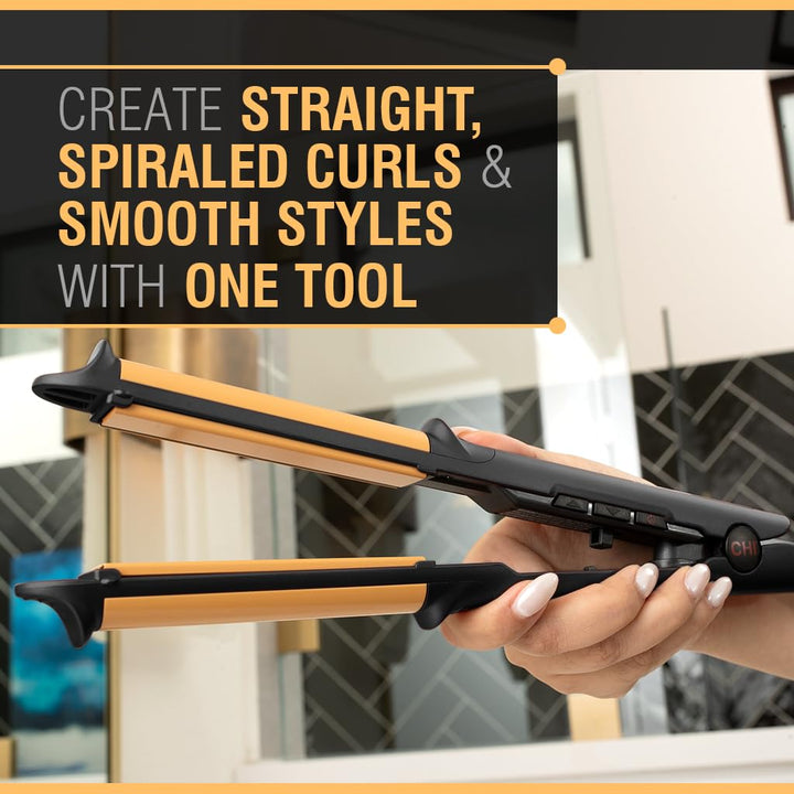 CHI Tourmaline Cerámico 3 en 1 Multi Styler, Plancha para Rizar y O...