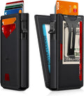 Cartera para hombre, delgada y minimalista con clip para dinero y ventana de identificación, bloqueo RFID, soporte para tarjetas de crédito emergente, billetera inteligente de aluminio para