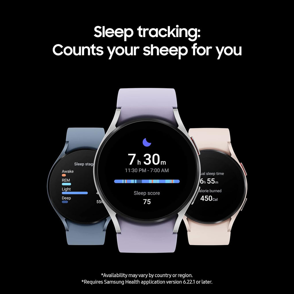 SAMSUNG Galaxy Watch 5 40 mm Bluetooth Smartwatch con seguimiento de cuerpo, salud, fitness y sueño, cristal de zafiro, seguimiento GPS mejorado, versión EE. UU., bisel de oro rosa con correa rosa