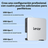 Lexar Go Hub portátil, cuatro puertos tipo C, USB 3.2 Gen 2, ultrac...