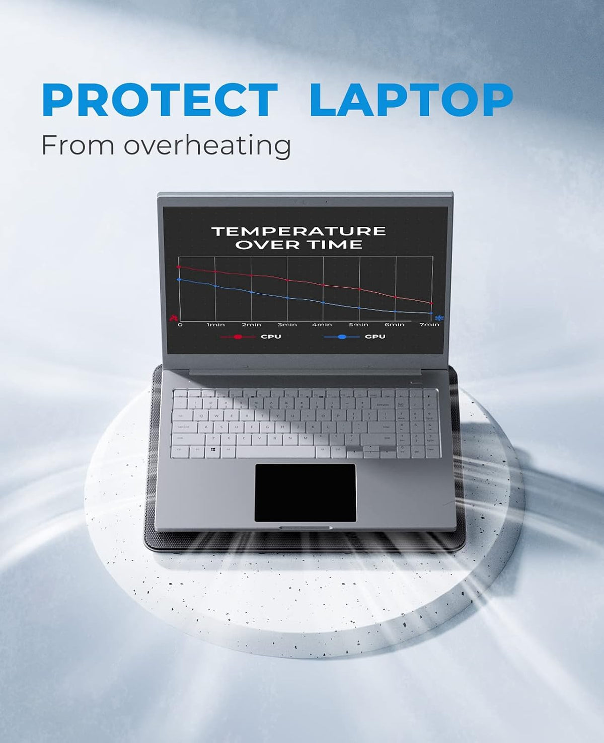 Soporte enfriador Laptop 15.6 in - 17 in HAVIT hv-f2056, delgado, portátil, Negro+Azul