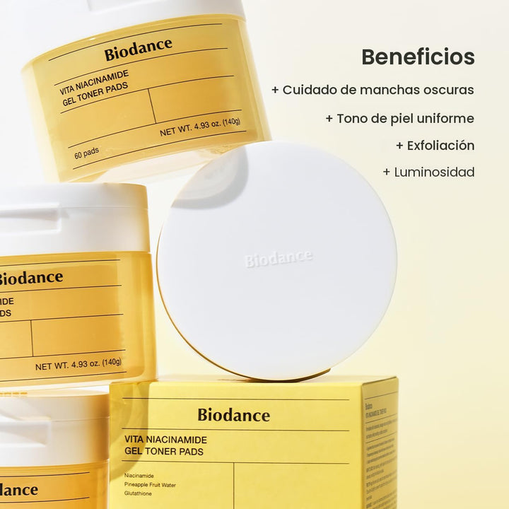 Biodance Vita - Almohadillas de tóner de gel de niacinamida, correc...