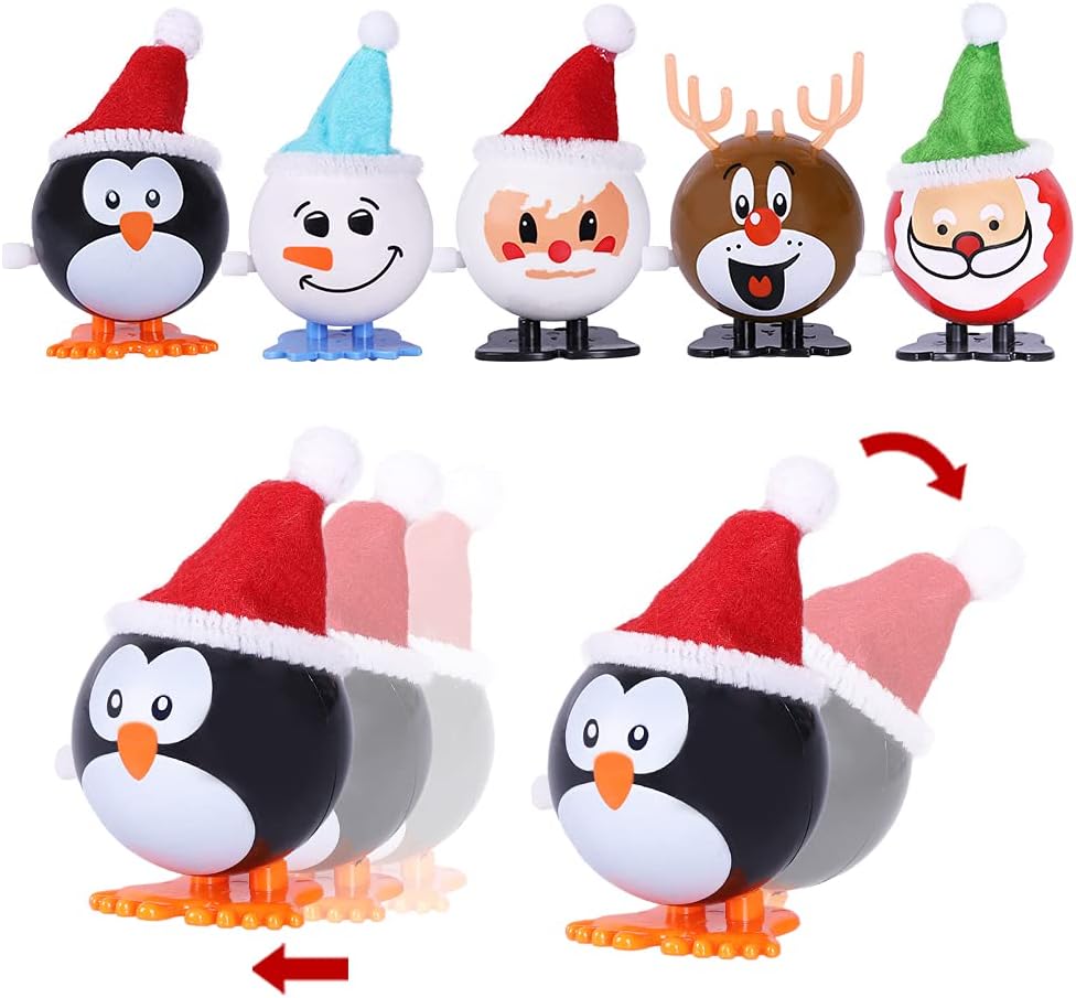 Paquete de 24 juguetes de Navidad con resorte para calcetines, relleno de calcetines para regalos de fiesta de Navidad, relleno de bolsas de regalo (Navidad)