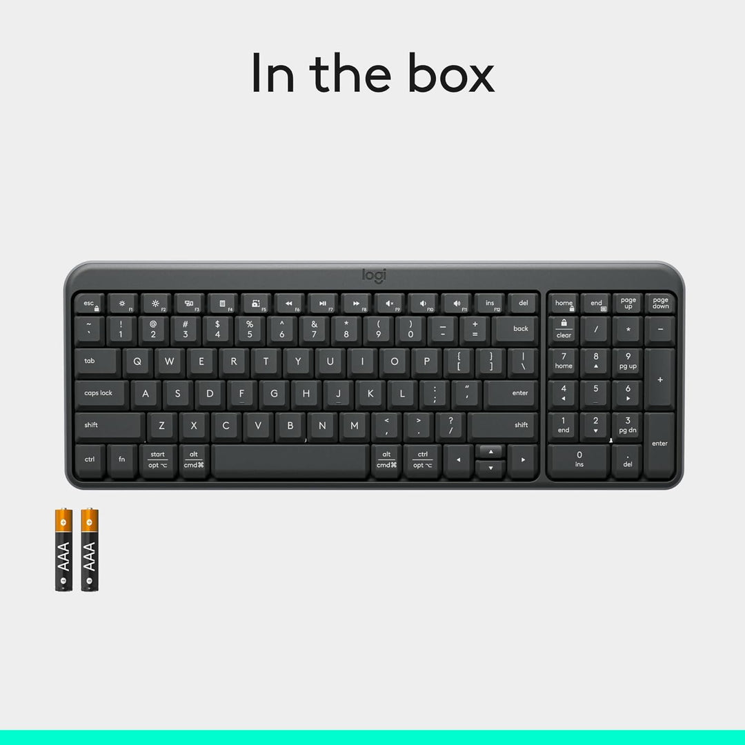 Logitech Teclado Bluetooth K250 con teclado numérico, fácil conecti...