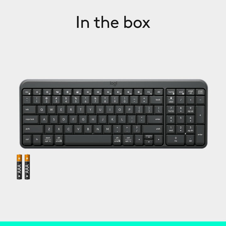 Logitech Teclado Bluetooth K250 con teclado numérico, fácil conecti...