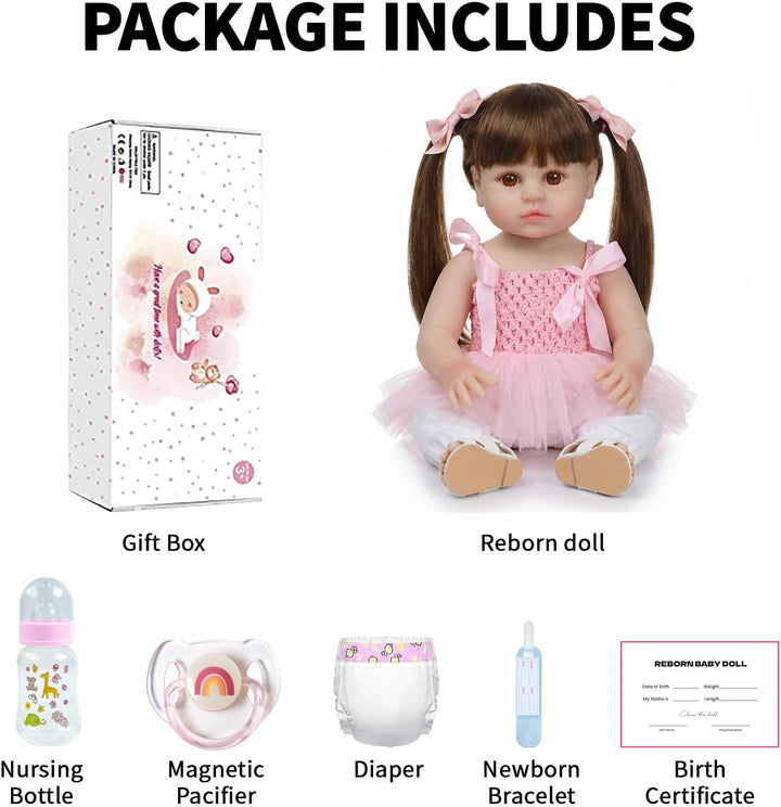 SCOM Muñecas Reborn realistas Niña - Muñeca bebé realista de 20 pul...