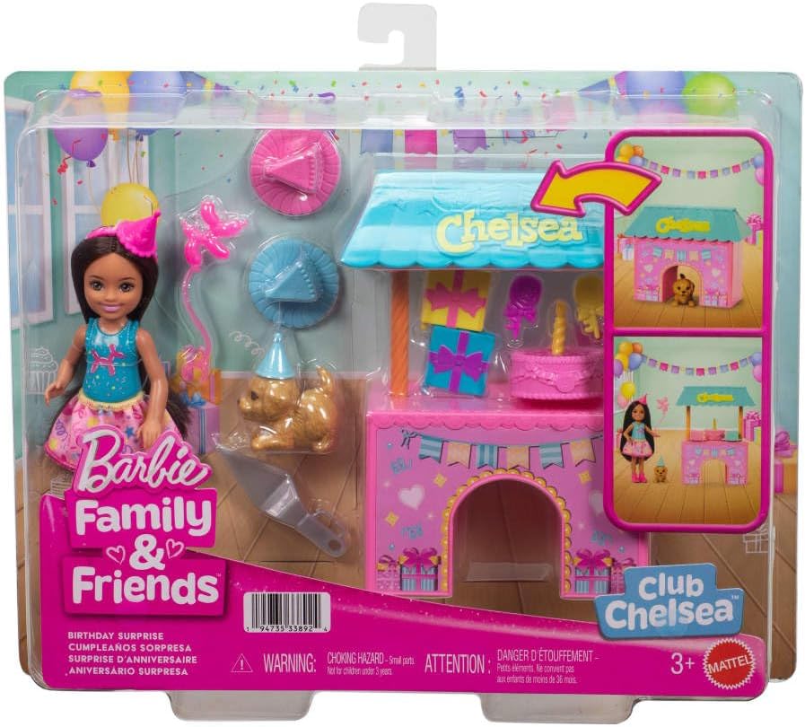 Barbie Family &amp; Friends Club Chelsea Surprise Birthday Party Pl...