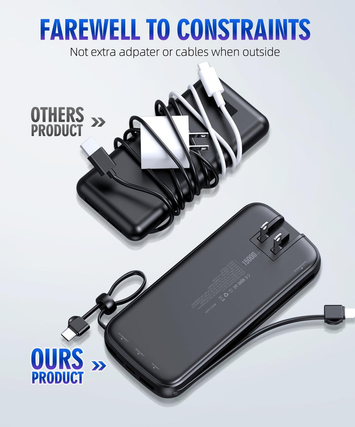 LOVELEDI Cargador portátil - Banco de energía - 15000mAh Banco de e...
