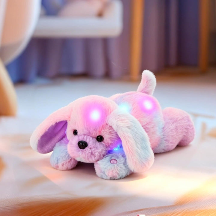 WEWILL Peluche de cachorro con luz de arcoíris de 12 pulgadas con l...