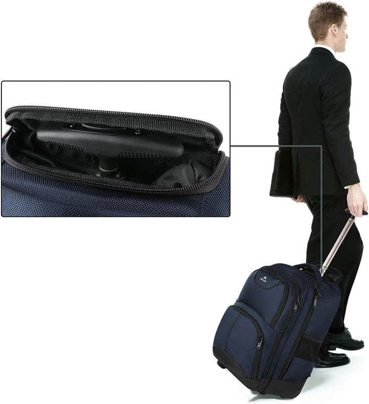 MATEIN - Mochila con ruedas, mochila rodante para laptop apta para...