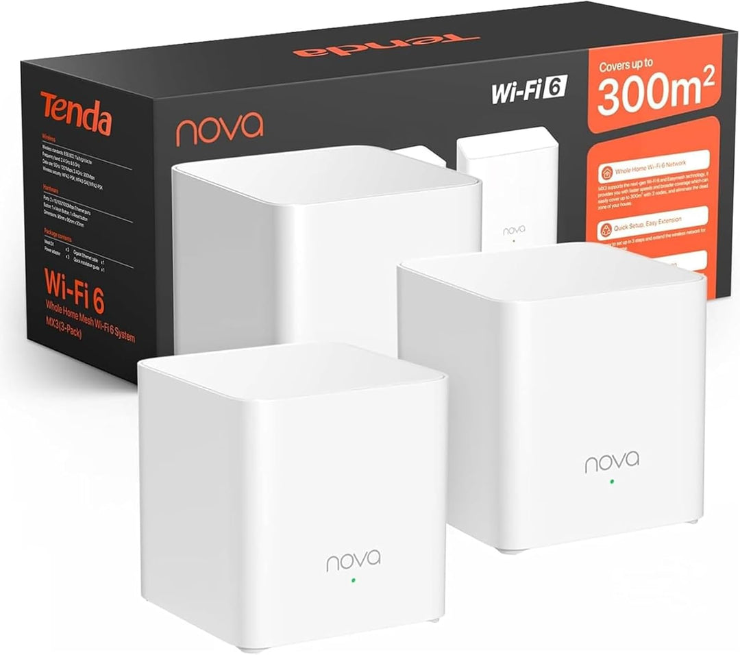 Tenda AX1500 Mesh WiFi 6 Sistema Nova MX3 - Cubre hasta 3500 pies c...