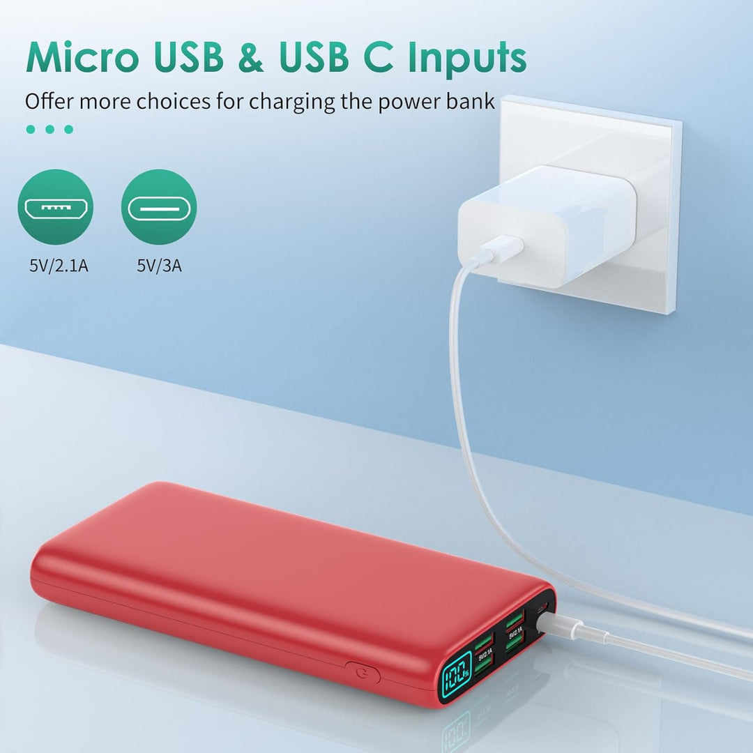 Cargador portátil de 38800 mAh con 5 salidas y 2 entradas, PD USB C...