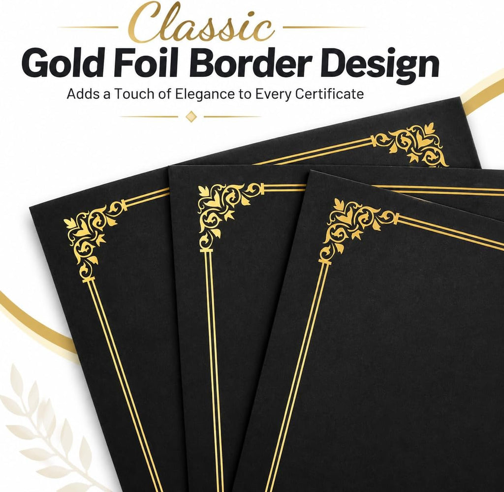 Soportes para certificados negros (100 paquetes), cubiertas de diploma con