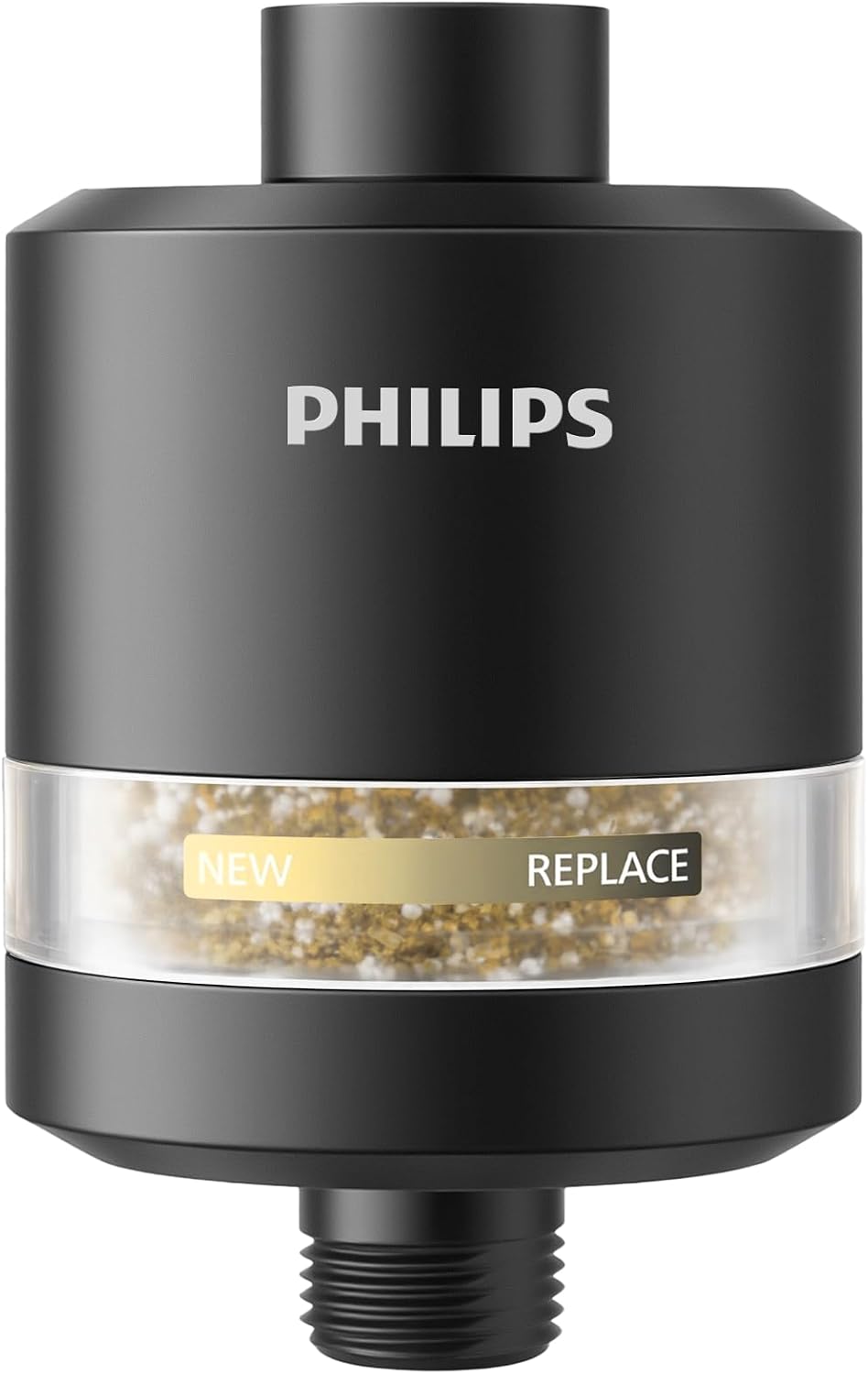 Philips Filtro de Ducha, Ventana Visible y Cartucho de Filtro Transparente, Negro