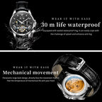 OLEVS - Relojes automáticos para hombre, multicalendario, con fase lunar, 3ATM impermeable, reloj de lujo clásico para negocios, de pulsera