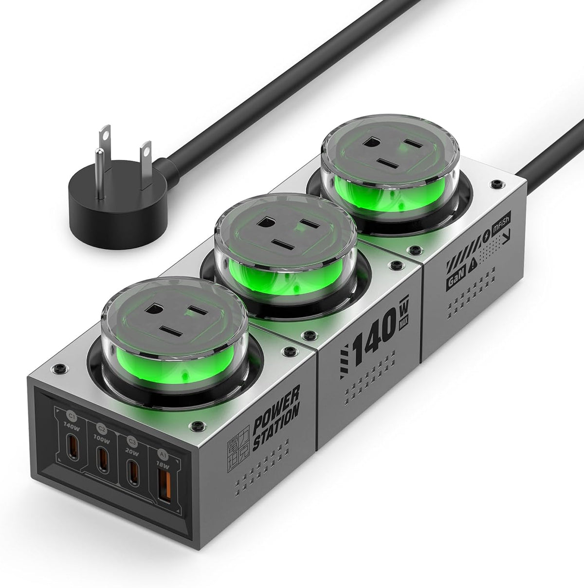 Estación de carga de escritorio E-Tank 7 en 1, cargador USB-C de 140